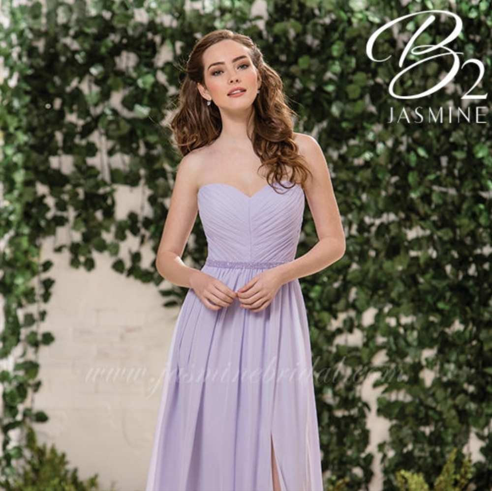 Jasmine Strapless Lavender Chiffon Bridesmaid Dress